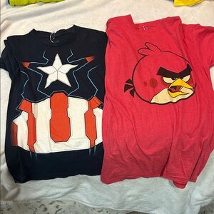 Avenger captain America and angry bird Graphic T-Shirts